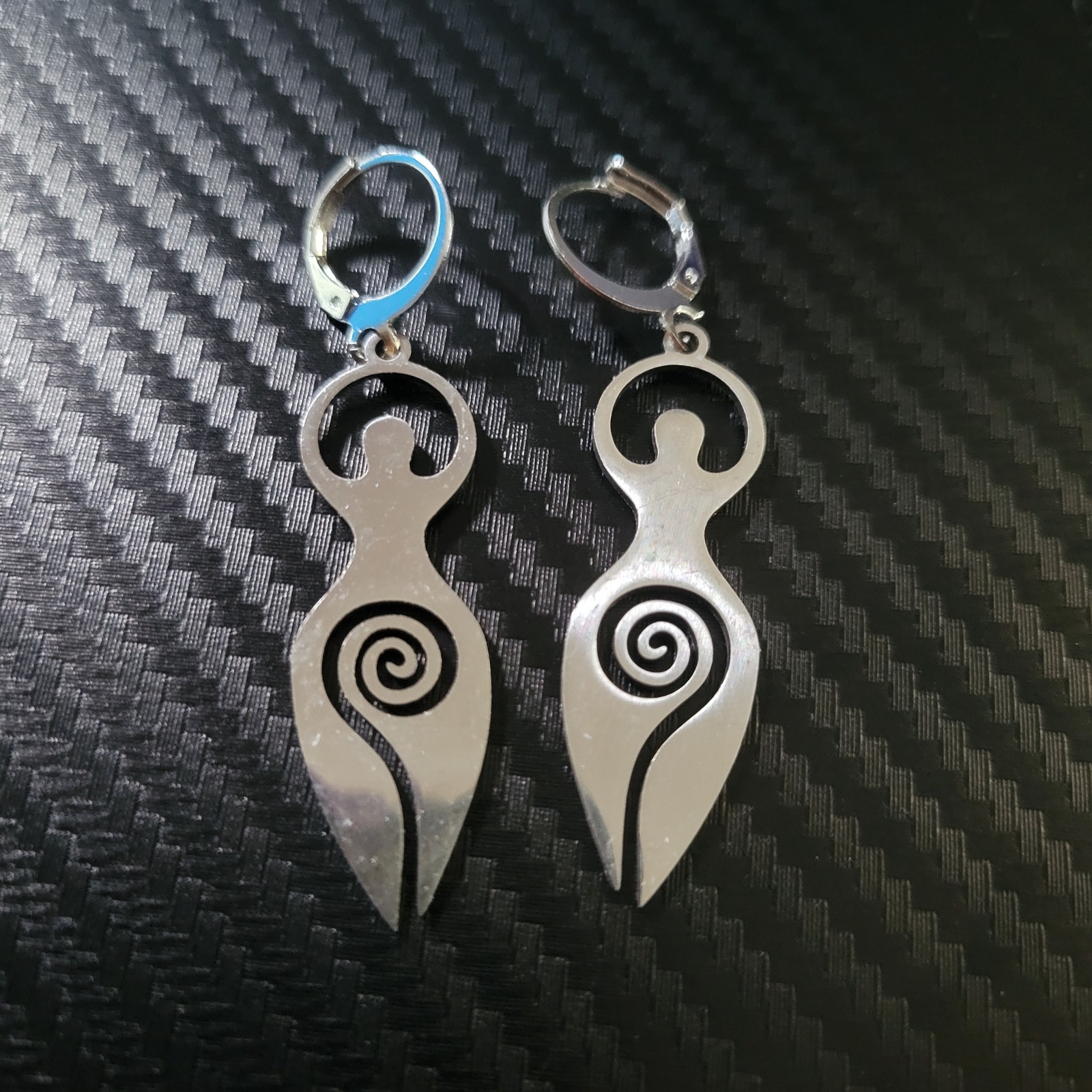 Witchy Stainless Steel Silver Goddess Earrings
